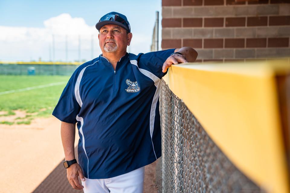 Northern Colorado Owlz head coach Frank Gonzales poses for a photo at Future Legends Sports Complex in Windsor on Wednesday.