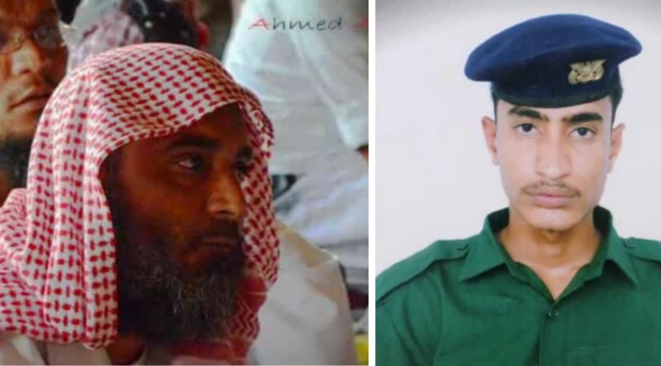 Salem Ahmed bin Ali Jaber, a 43-year-old imam and brother-in-law of Faisal Ahmed bin Ali Jaber, left, and police officer Walid Abdullah Abd al-Mahmoud bin Ali Jaber, 26, the nephew of Jaber, both killed in a drone attack in Yemen in 2012. Photo: Supplied