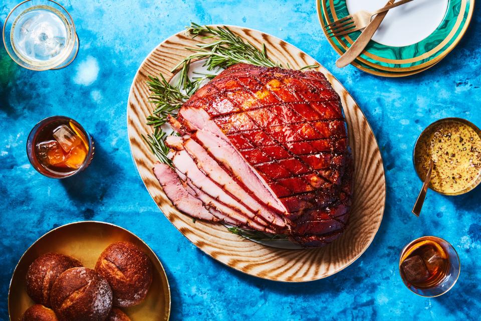 Old-Fashioned Ham with Brown Sugar and Mustard Glaze