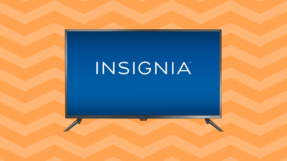 39-inch tv on an orange background