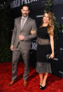 Is there a red carpet this couple doesn’t dominate with their overwhelmingly sexy looks? Joe Manganiello was dapper in a shades of gray suit and cognac shoes while his fiancé, Sofia Vergara, shined in a midi skirt and crop top with sheer peplum hemline ensemble.