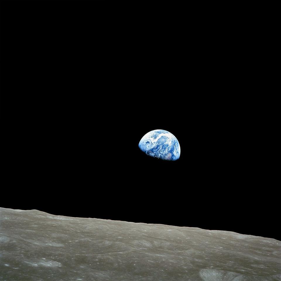 Earthrise, a famous image taken during an Apollo mission, shows the Earth from space. While seeing the Earth from afar, many astronauts report feeling an awed ‘overview effect.’ <a href="https://en.wikipedia.org/wiki/Earthrise#/media/File:NASA-Apollo8-Dec24-Earthrise.jpg" rel="nofollow noopener" target="_blank" data-ylk="slk:NASA;elm:context_link;itc:0;sec:content-canvas" class="link ">NASA</a>