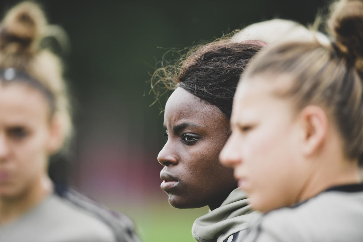 VINOVO, ITALY - NOVEMBER 02:  Juventus player Eniola Aluko during a training session at Juventus Center Vinovo on November 2, 2018 in Vinovo, Italy.  (Photo by Daniele Badolato - Juventus FC/Juventus FC via Getty Images)