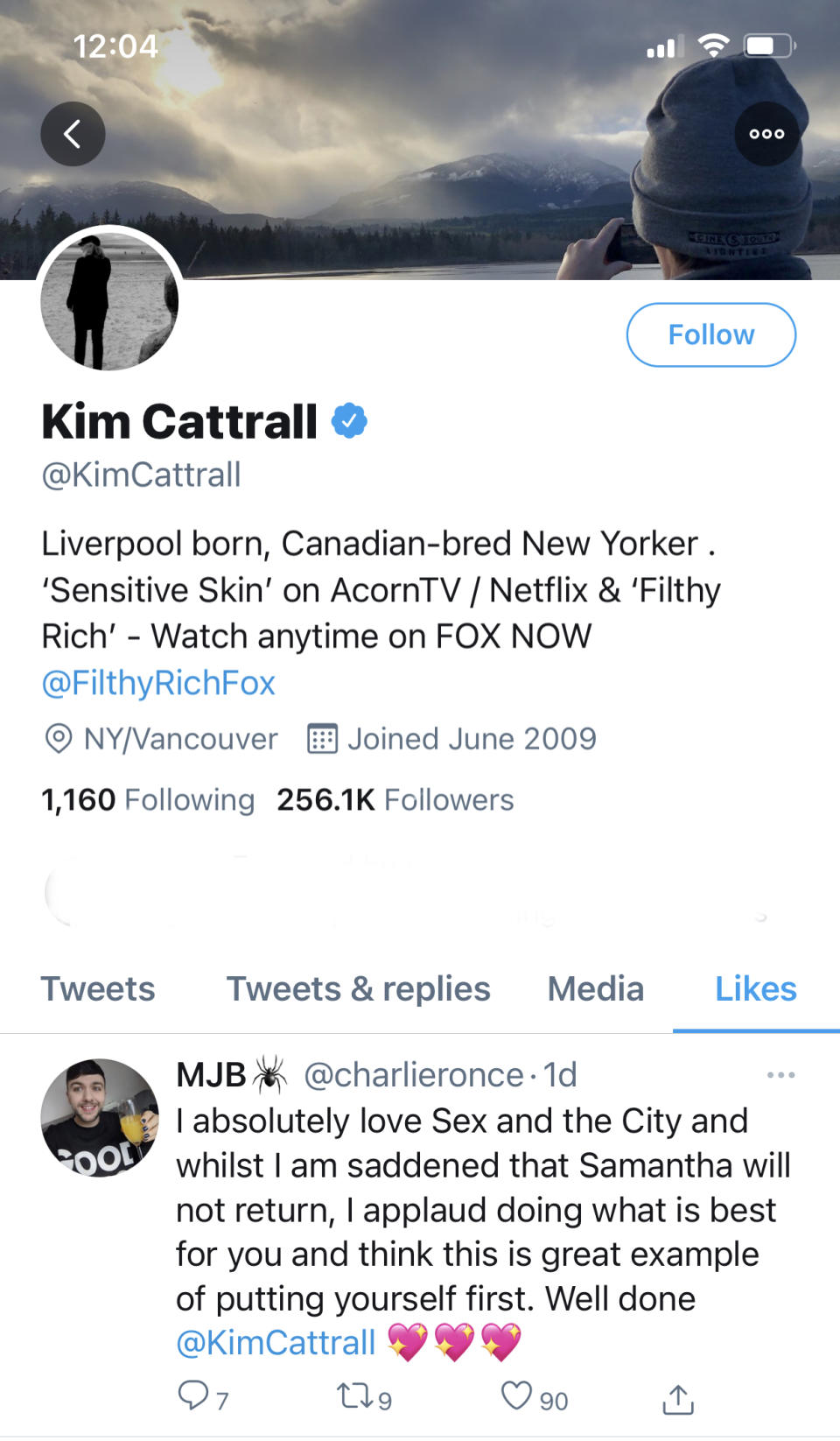 kim Cattrall tweet