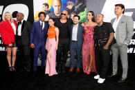 <p>Charlize Theron, Tyrese Gibson, Ludacris, Anna Sawai, Vin Diesel, Justin Lin, Jordana Brewster, Shad Moss, and Sung Kang attend the world premiere of <em>F9</em> in Hollywood.</p>