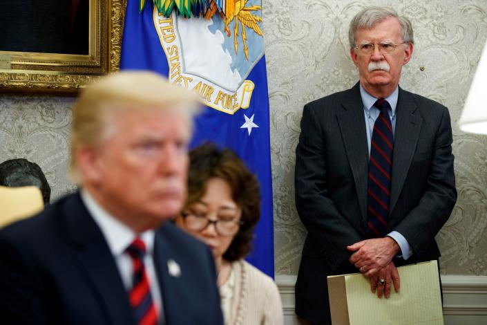 Donald Trump and John Bolton.