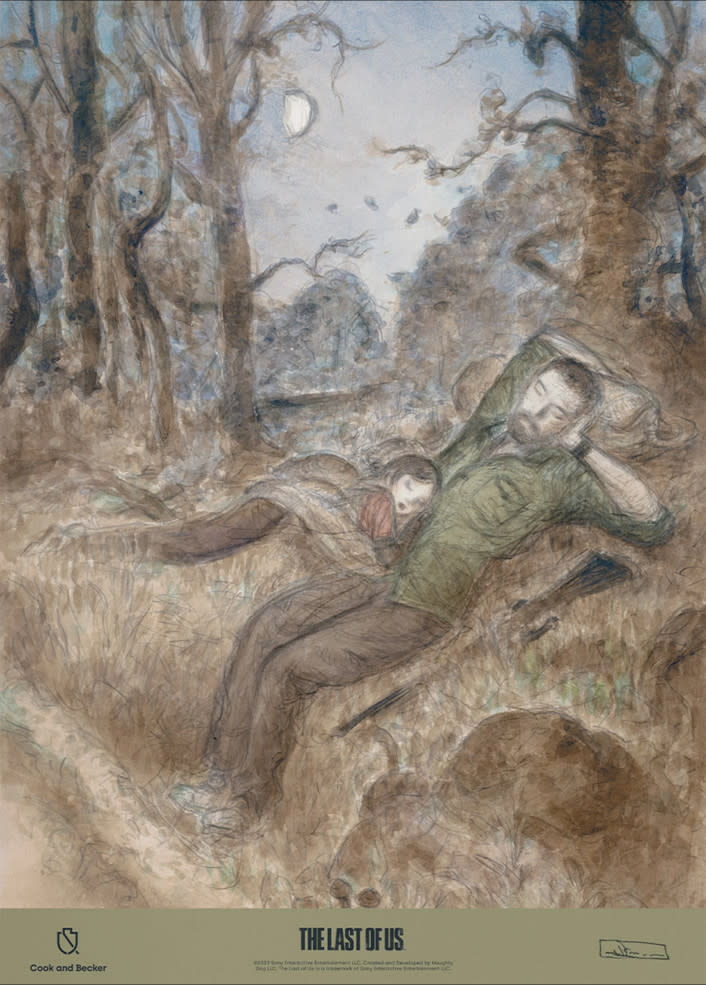 Esta es la ilustración de The Last of Us que pintó Yoshitaka Amano (imagen vía Cook & Becker)