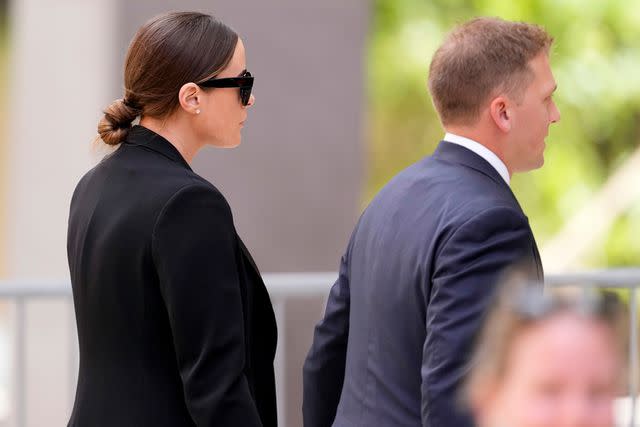 <p>AP Photo/Matt Slocum</p> Naomi Biden and husband Peter Neal arrive at the Wilmington federal courthouse on June 7