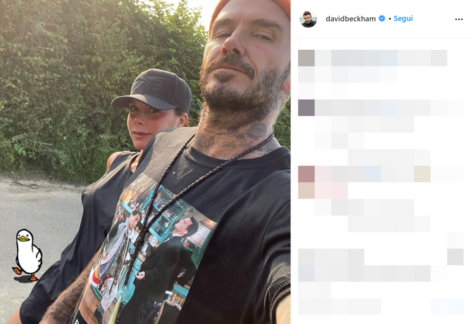 I coniugi Beckham in Puglia (Foto Instagram)