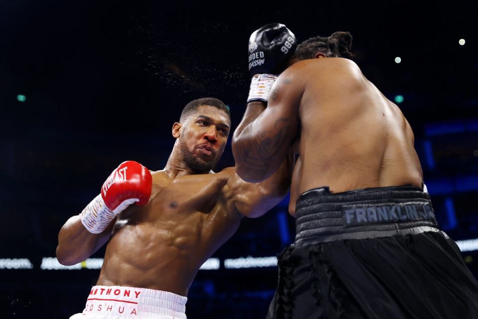 Joshua delivers an uppercut to Franklin (Getty Images)