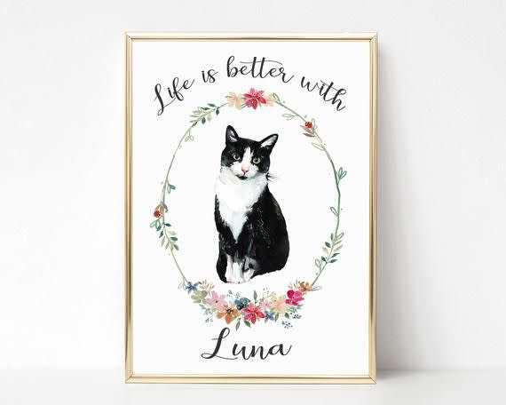 21) Personalized Cat Print