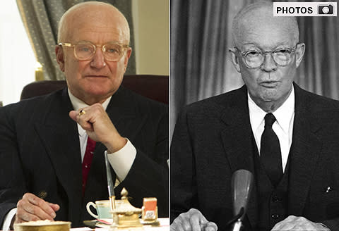 robin williams as president eisenhower in 'the butler'.