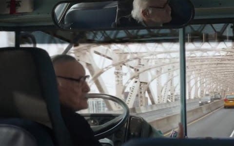 Stan Lee as apathetic bus driver in Avengers: Infinity War - Credit: Marvel Studios