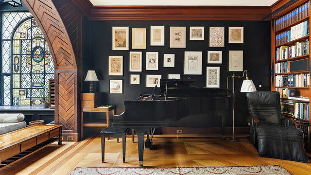 <p>Compass</p> Stephen Sondheim’s grand piano in former residence.
