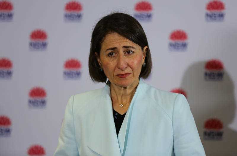 NSW Premier Gladys Berejiklian addresses the media during a press conference in Sydney.