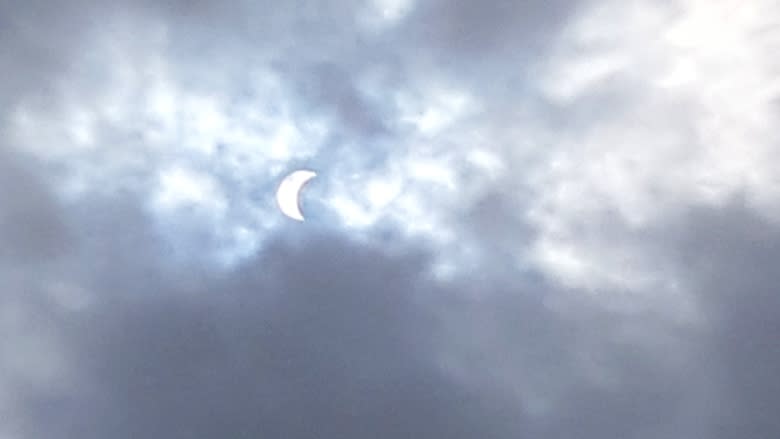 'Worth the wait': Eclipse makes appearance in Winnipeg despite clouds