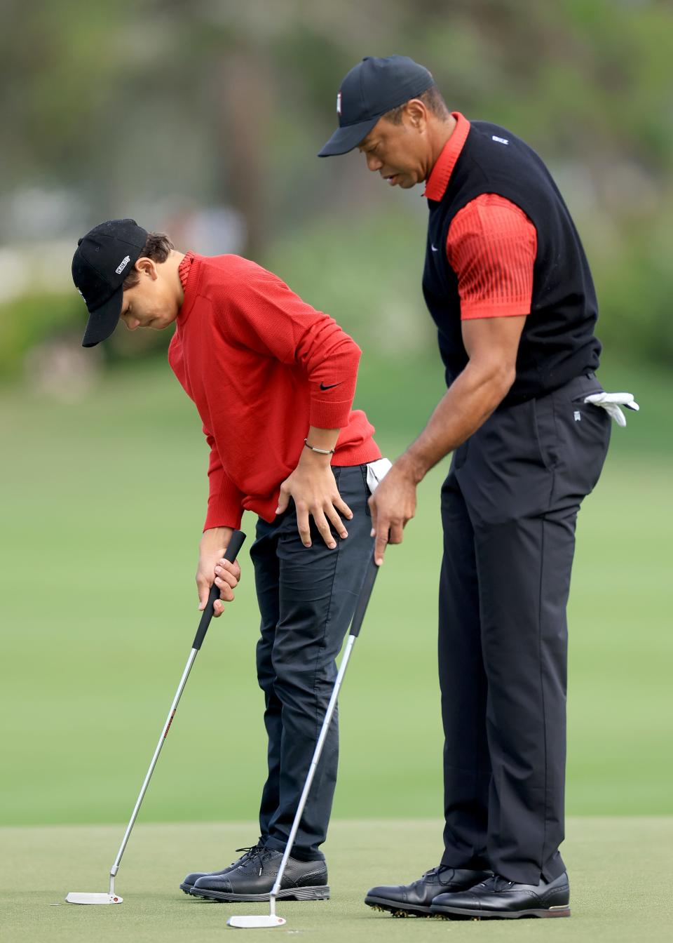 Tiger Woods and Charlie Woods at the 2022 PNC Championship.