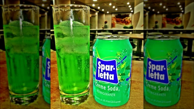 Glass of Sparletta Creme Soda