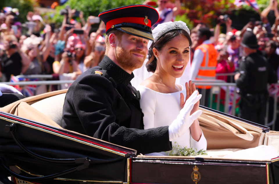 <em>Meghan Markle reportedly wept when her father told her he was too ill to attend the Royal Wedding (Rex)</em>