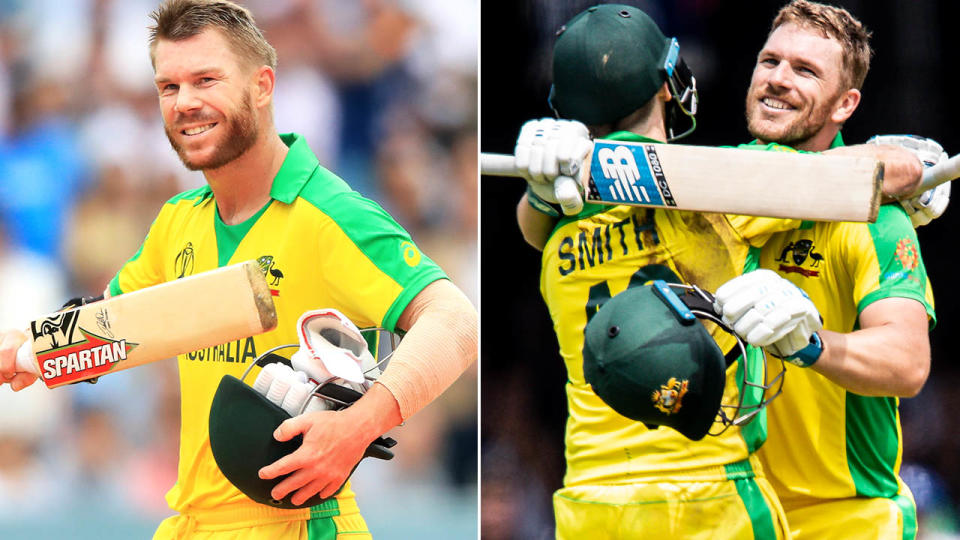 David Warner and Aaron Finch fired again. Image: Getty