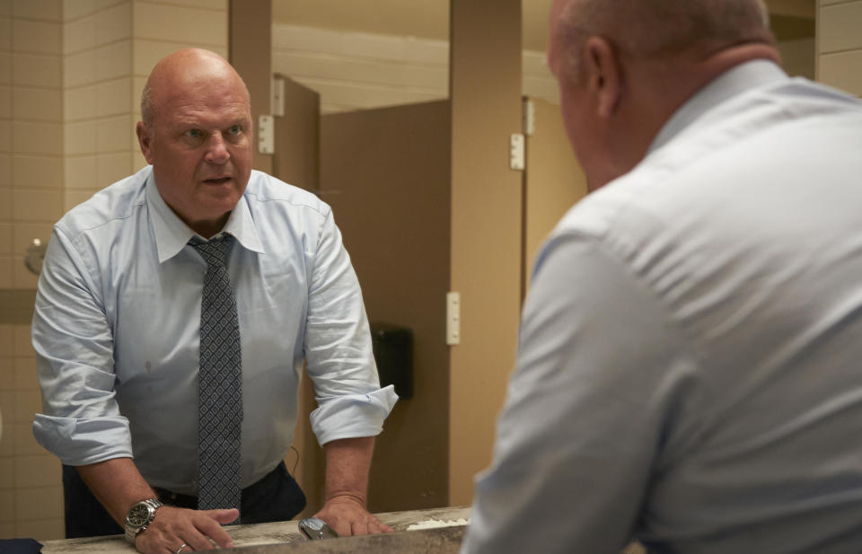 This image released by FOX shows Michael Chiklis as Dr. Scott Corbett in a scene from the new crime anthology series "Accused." (Steve Wilkie/FOX via AP)