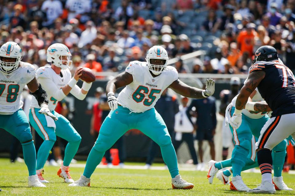 Guard Robert Jones joined the Dolphins as an undrafted free agent but has started the past two games.