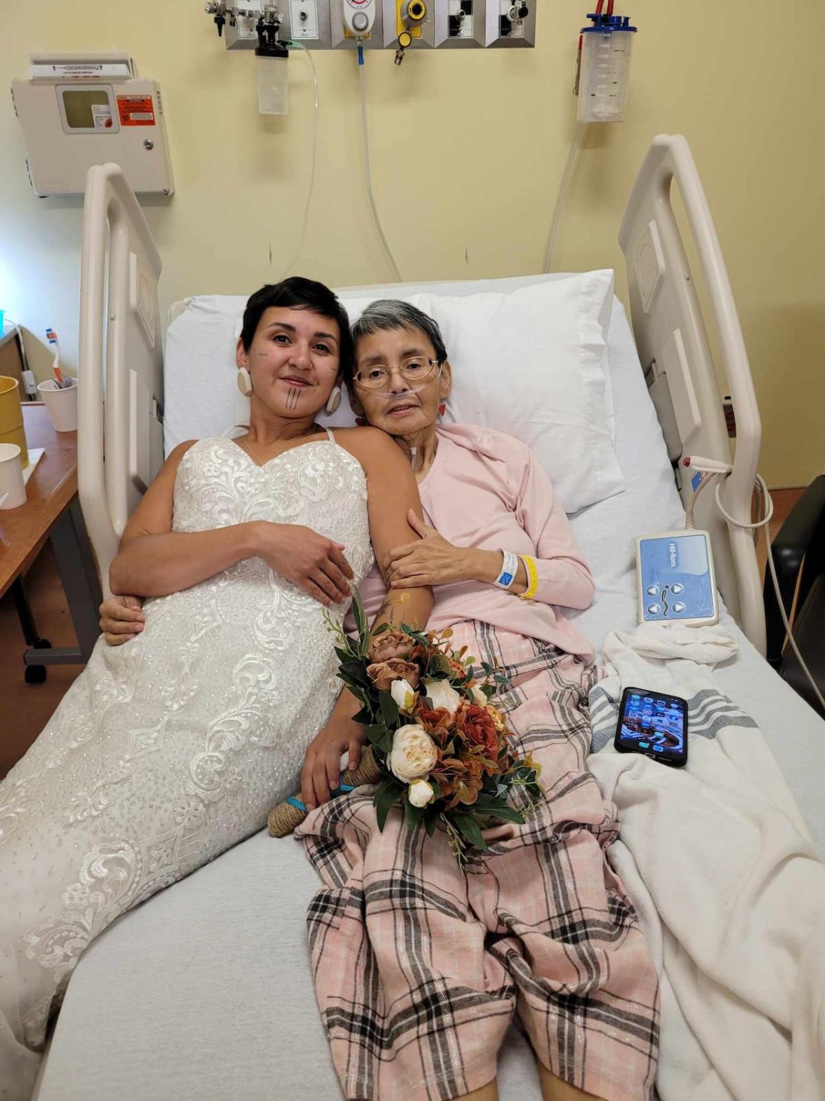 This bride describes her wedding — at her dying mother’s hospital bed — as the ‘perfect day’