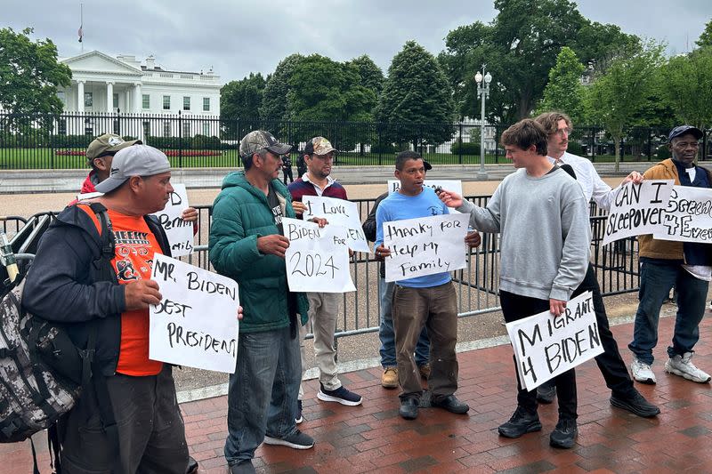 YouTube influencers stage a protest in front of the White House