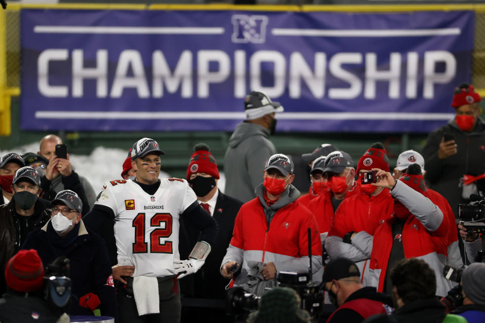 Tom Brady and the Bucs delivered big ratings. (Dylan Buell/Getty Images)