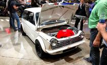 <p>If it looks like this 1972 Honda N600 has a motorcycle engine under the hood, it's because it does. This oddball is powered by a Honda VFR 800-cc V-4 motorcycle engine that puts power to the rear wheels. Although the car itself predates the era of high-revving VTECs, with the bike motor installed, this is likely the only N600 with a 12,000-rpm redline. This was <a href="https://www.caranddriver.com/news/a29665493/honda-sema-2019-cars/" rel="nofollow noopener" target="_blank" data-ylk="slk:one of several cars Honda showcased;elm:context_link;itc:0;sec:content-canvas" class="link ">one of several cars Honda showcased</a> at the SEMA show.</p>