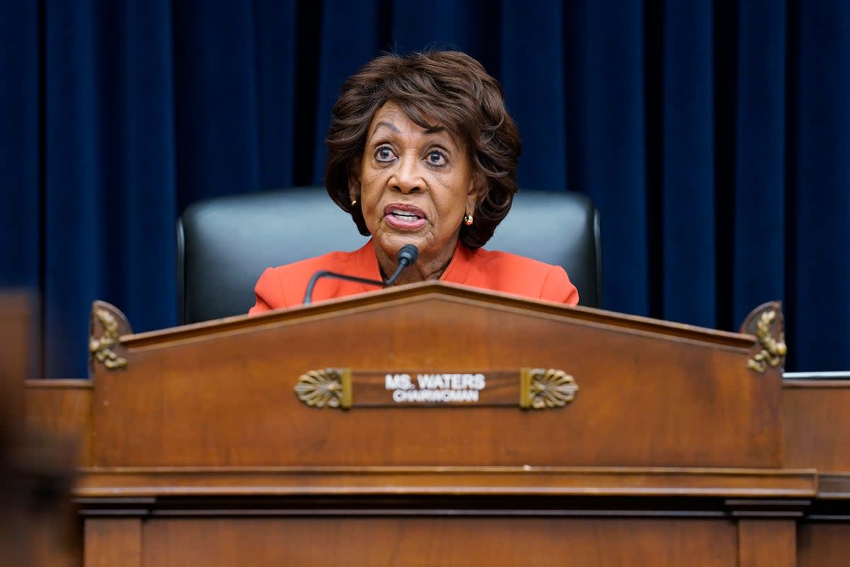 The man who threatened to kill Representative Maxine Waters, pictured, was sentenced to 33 months in federal prison with a hate crime enhancement  (Copyright 2022 The Associated Press. All rights reserved)