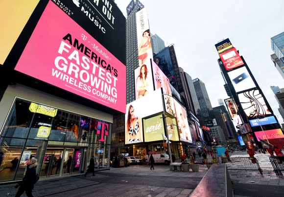 T-Mobile storefront in Times Square