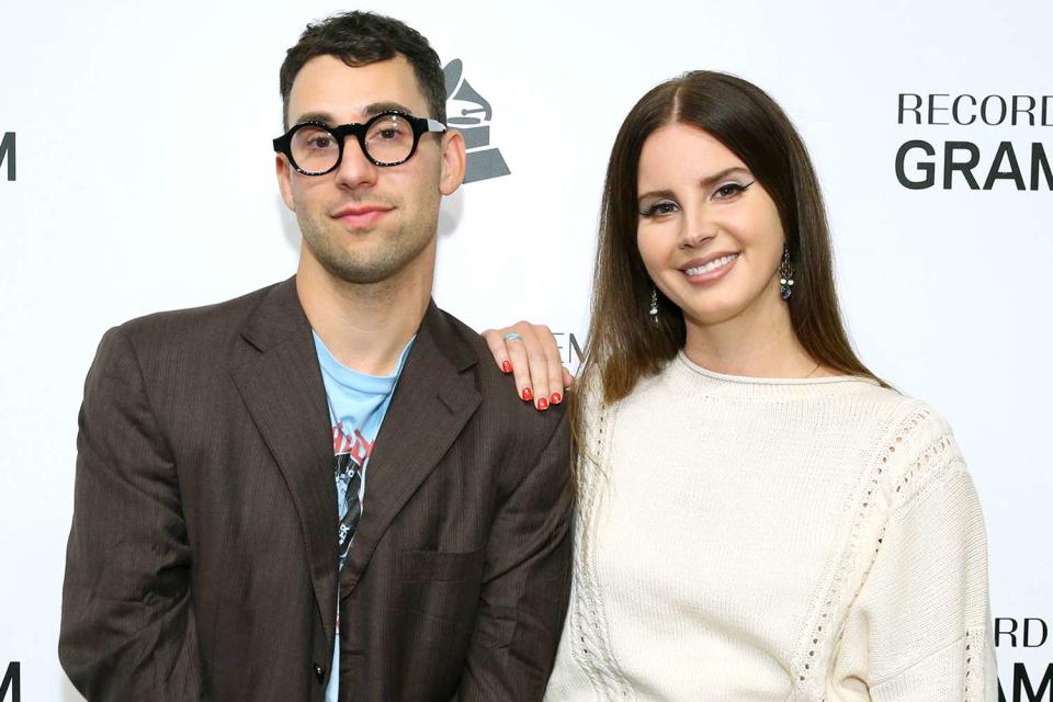 <p>Rebecca Sapp/Getty</p> Jack Antonoff and Lana Del Rey in Los Angeles in October 2019