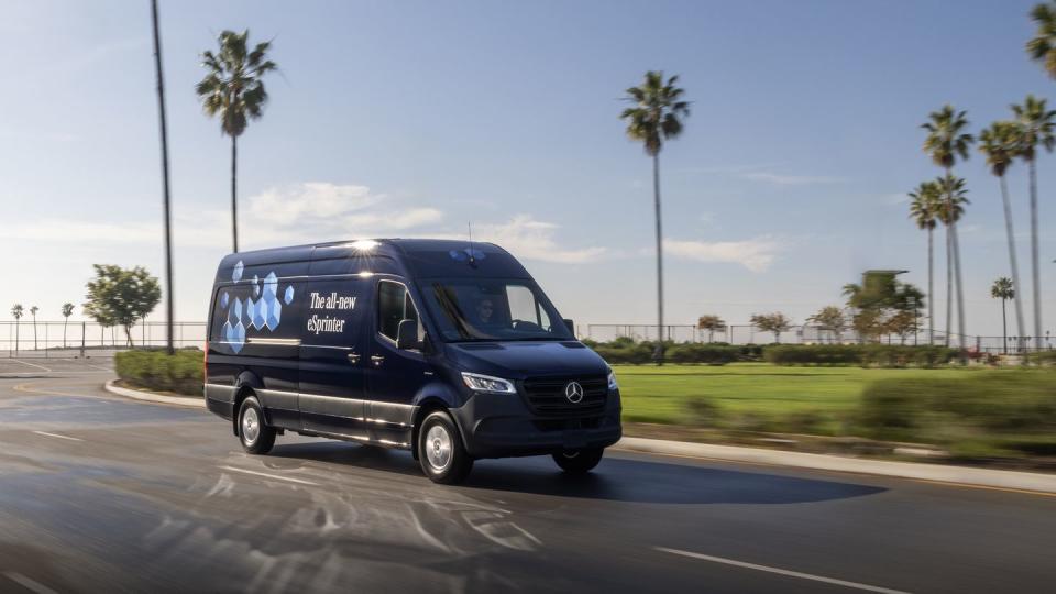 a van driving down a road