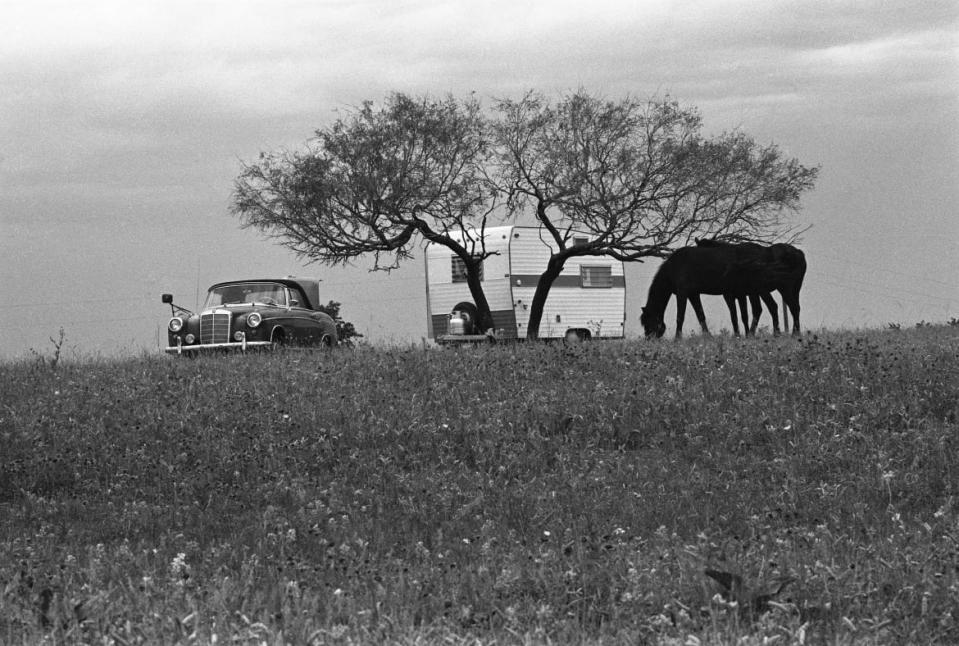 <div class="inline-image__caption"><p>Grimes County, Texas, 1972. </p><p>For three years Baldwin and his partner Wendy Watriss lived in this 13-foot trailer parked on the back pasture parked on the back pasture of the African American family of Willie Buckhannon. “This was the base from which we photographed, collected oral history, and collected local history of the county.</p></div> <div class="inline-image__credit">All photographs are copyright Fred Baldwin from the book Dear Mr. Picasso: An Illustrated Love Affair with Freedom published by Schilt Publishing</div>
