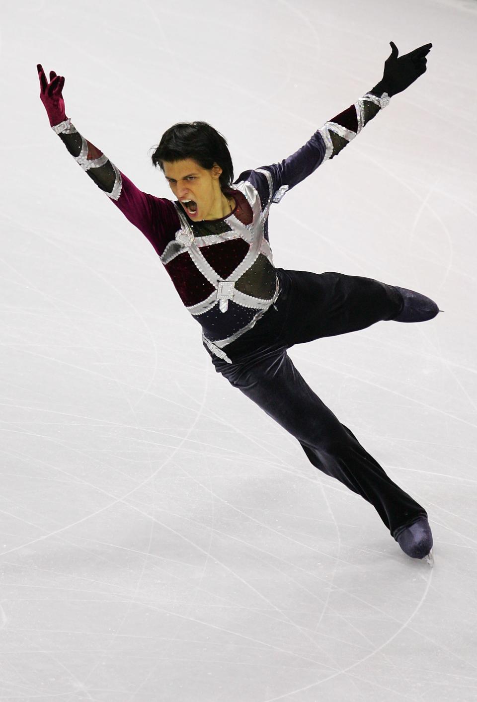 Competing&nbsp;in the&nbsp;men's&nbsp;short&nbsp;program for Austria at the Games in Turin, Italy.