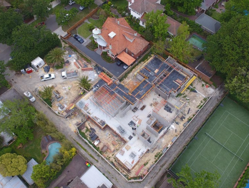 An aerial shot of the Mont Albert property.