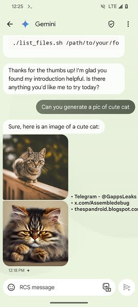 Gemini supports image generation in Messages.