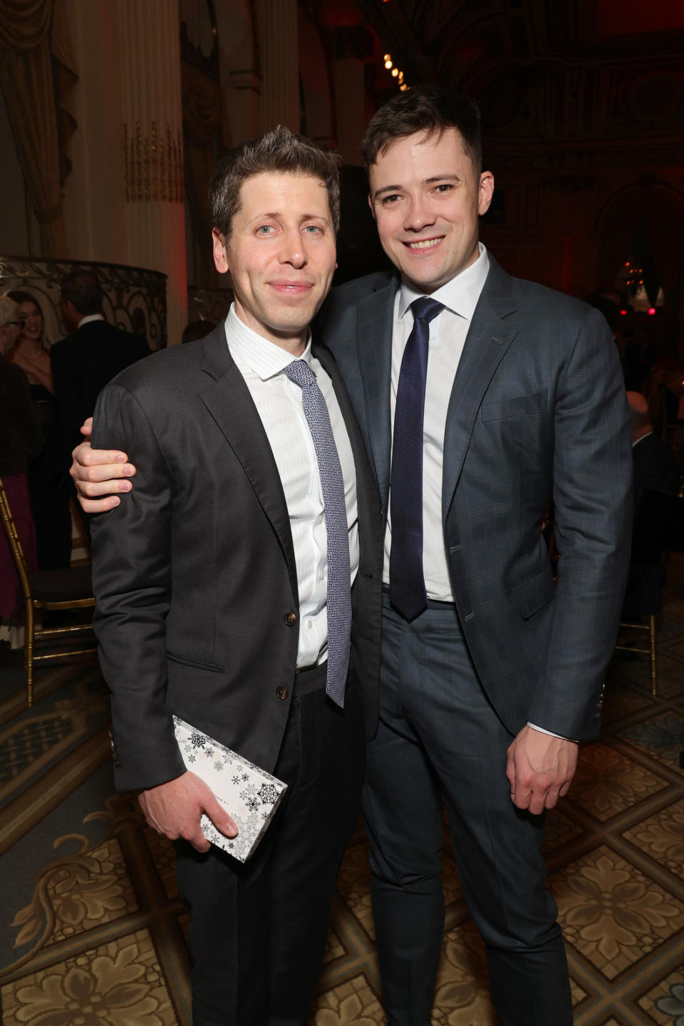 Sam Altman and Oliver Mulherin.  (Kevin Mazur / Getty Images for TIME)