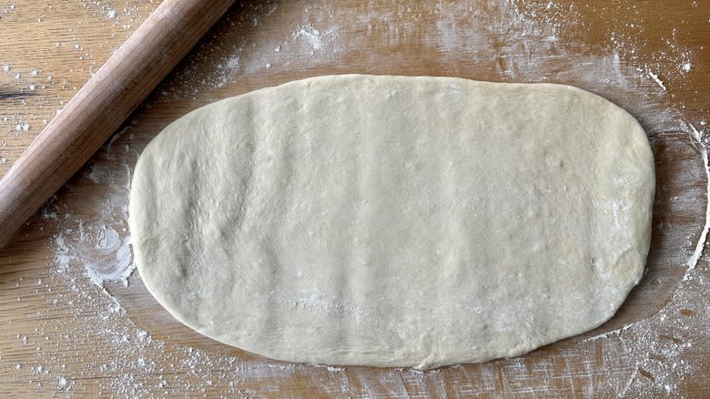 Rolling out bread dough