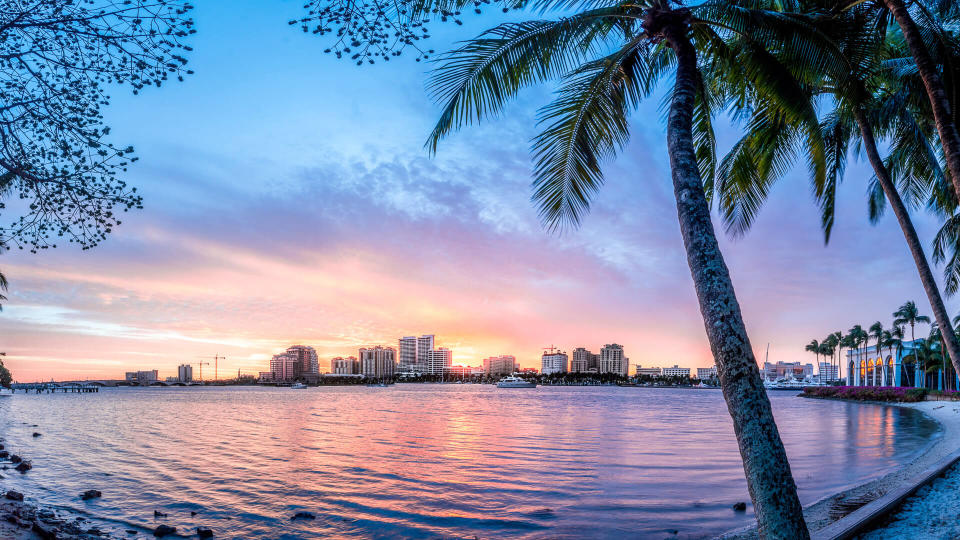 City skyline of west palm beach.