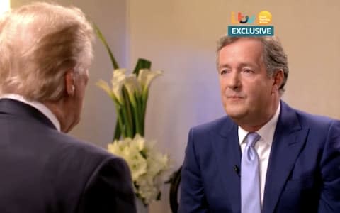 Piers Morgan and US president Donald Trump were in Davos, Switzerland - Credit: ITV EXCLUSIVE