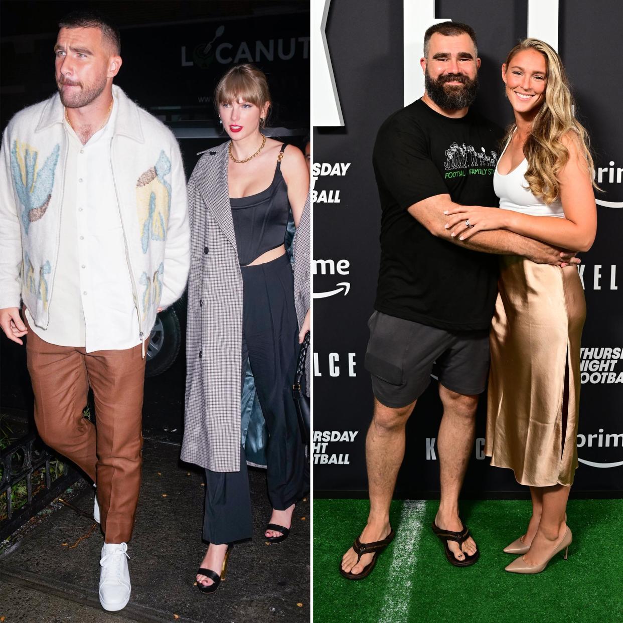 Travis and Jason Kelce Admire Fan Art Featuring Taylor Swift and Kylie Kelce