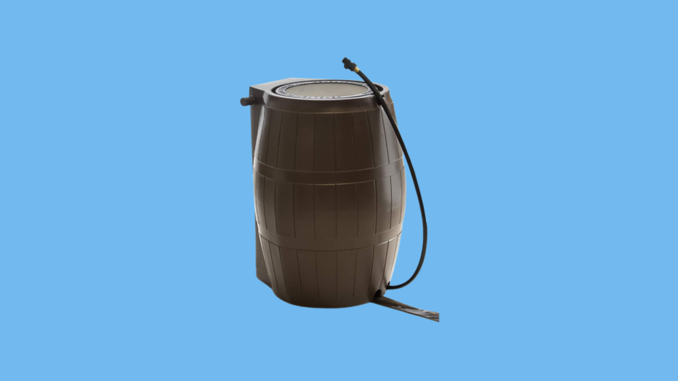 Reduce runoff with a rain barrel.