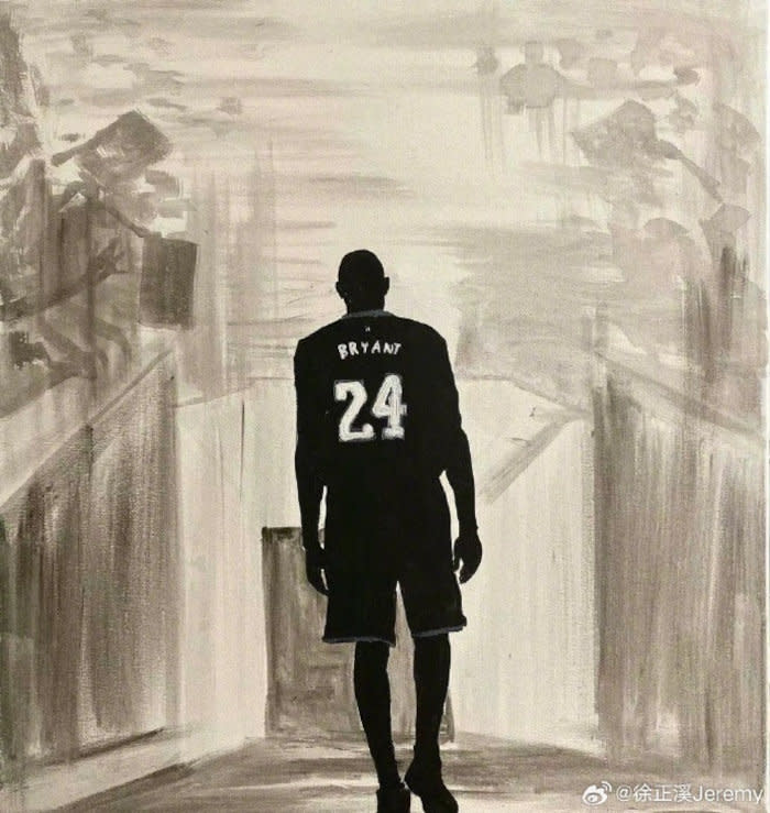 Last month, Jeremy posted a sketch of the late Kobe Bryant walking away, and wrote, 'I bid farewell to being an actor
