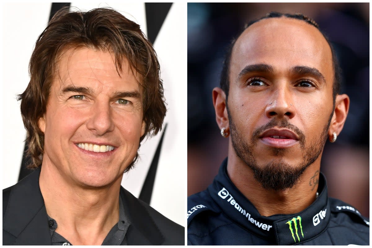 Lewis Hamilton (right) said friendship with Tom Cruise  (Getty)