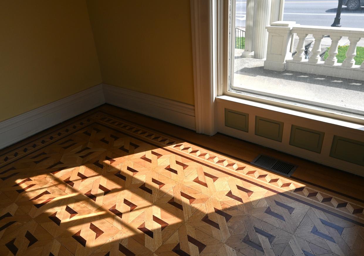 The center redid the original parquet floors on the first floor of the Coldwater Community Center.