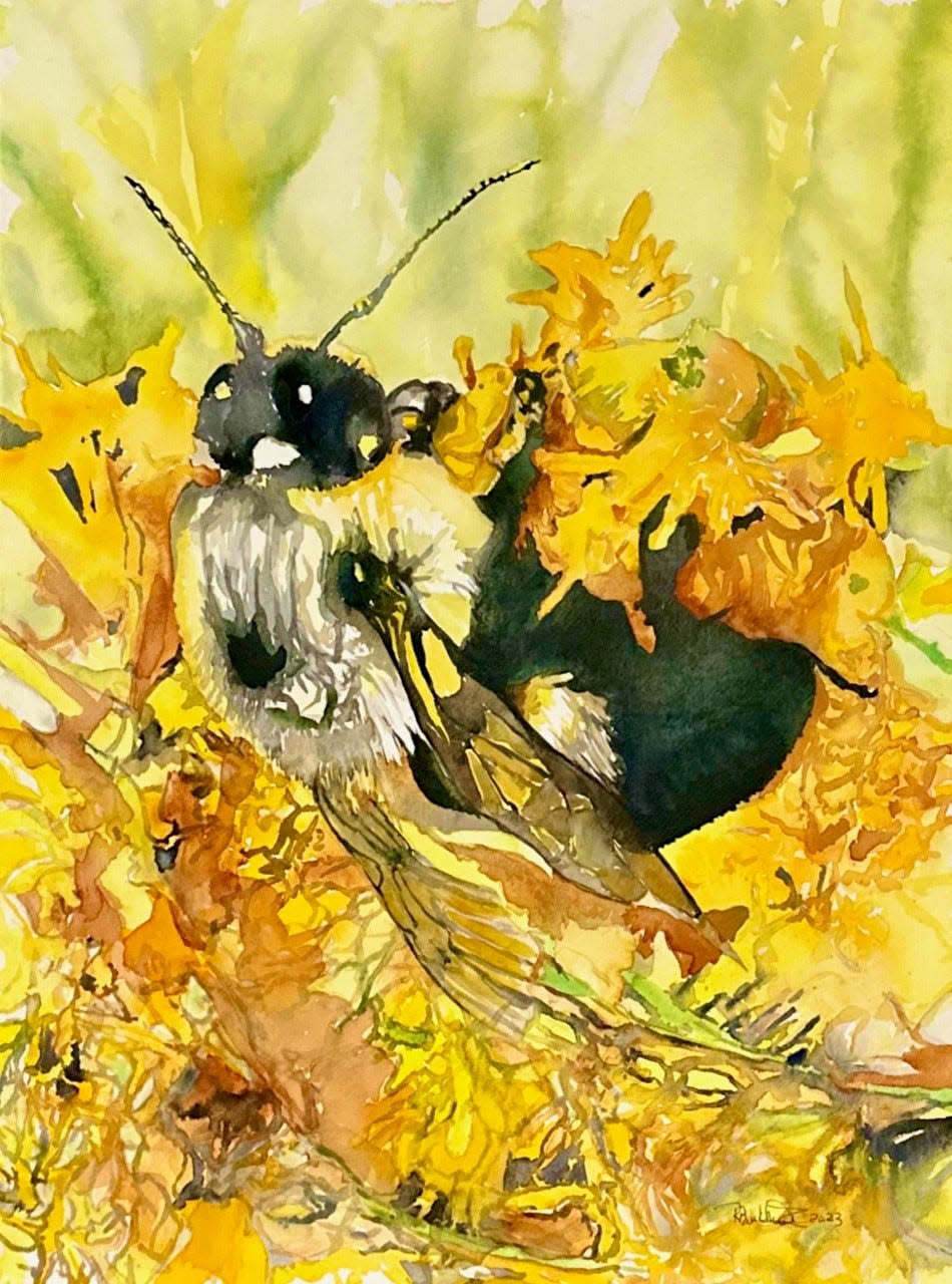 'To Bee or Not to Bee,' watercolor by Rob Burkhard, artist and owner of Village Art and Created Goods in Cleveland, Wisconsin.