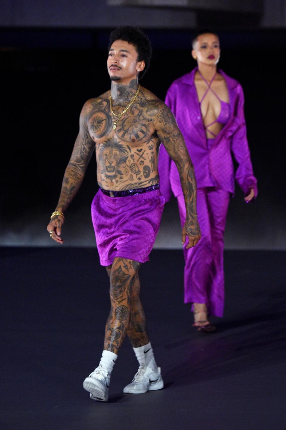 Nyjah Huston models in the Savage x Fenty Show Vol. 3. - Credit: Courtesy of Savage X Fenty