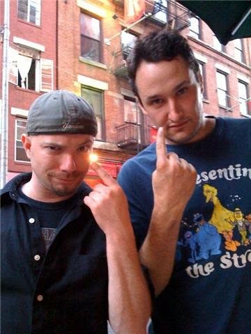 Todd and Dave at the San Gennaro festival in Little Italy, NYC, 2009. (Image from Dave Manheim).